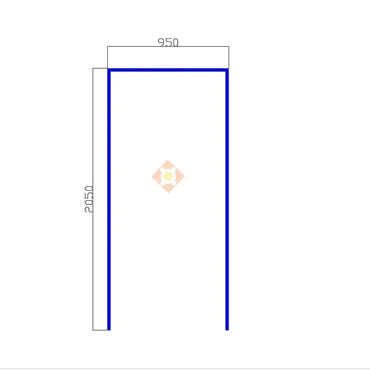 Plano del marco con medidas para calcular la longitud total